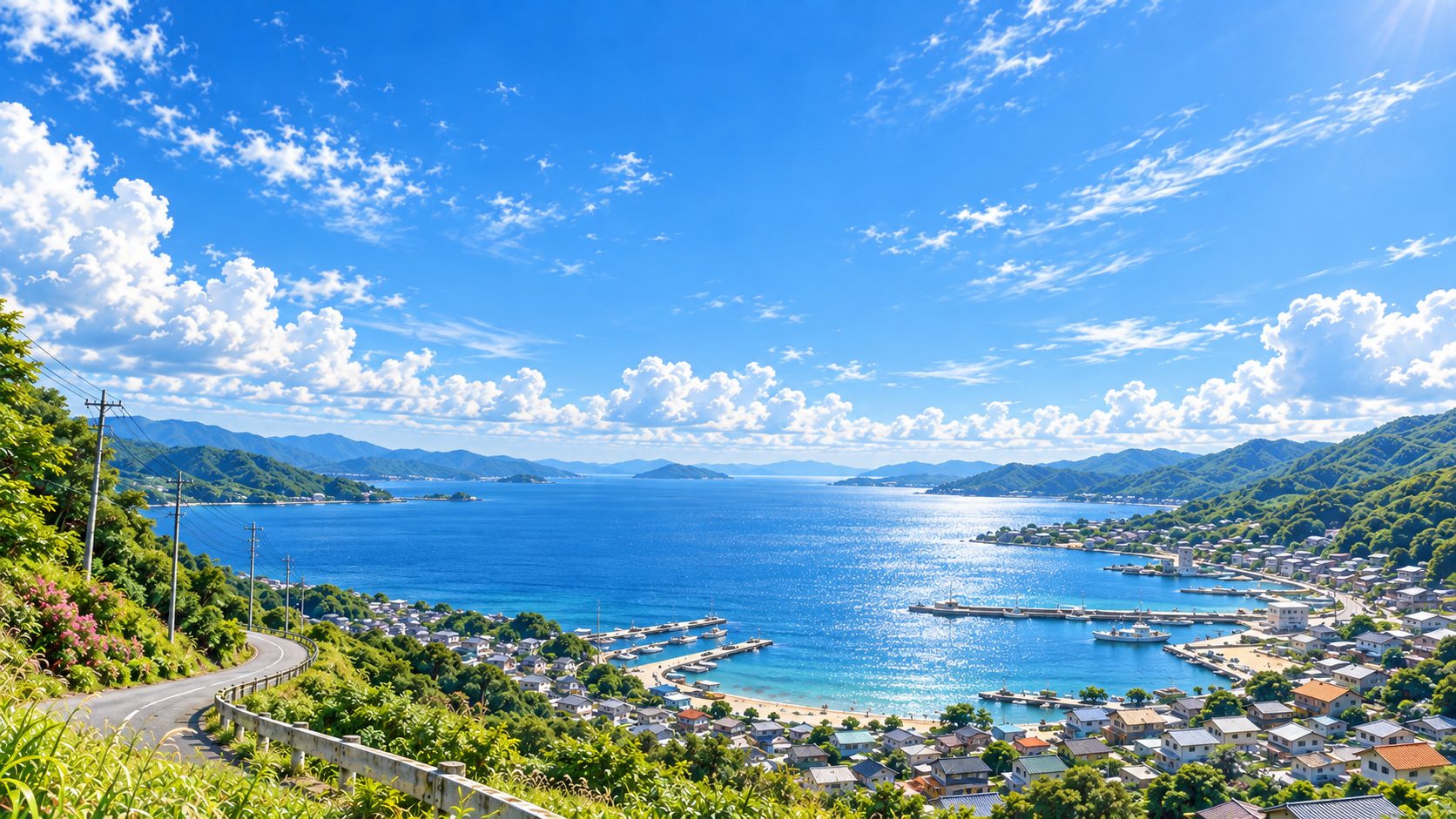 海沿いの町の風景